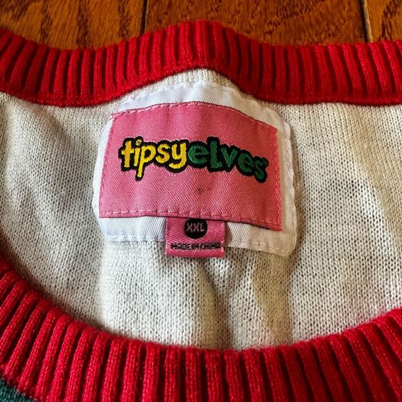 Tipsy Elves Christmas Sweater Size XXL 2X Owl is Calm Owl is Bright - Picture 6 of 7